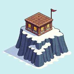 PixelLab result for a stone observatory on a snowy mountain ridge