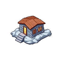 Retro Diffusion result for a stone observatory on a snowy mountain ridge