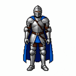 A knight rendered by FLUX.2 Klein 9b on a white background