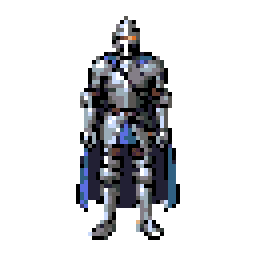 The pixelated knight with its background removed