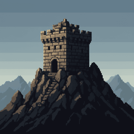 Scenario BFL Flux 2 Dev result showing a stone keep on a mountain