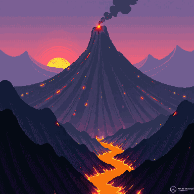 PixelLab volcanic pass attempt A