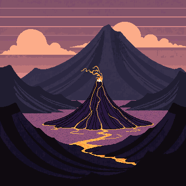 PixelLab volcanic pass attempt B
