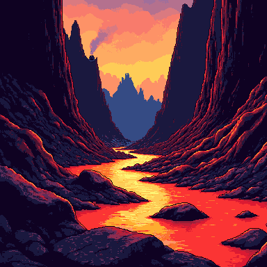 Retro Diffusion volcanic pass attempt B
