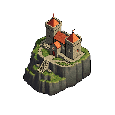 Retro Diffusion cliffside fortress attempt A