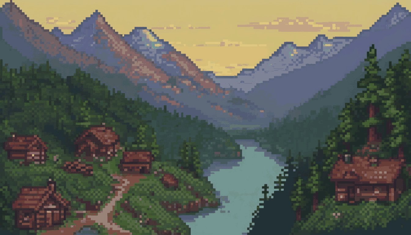 ComfyUI 1344 by 768 wide raster with pseudo-pixel texture