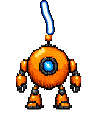 A lightning bolt striking the robot, with a shockwave ring