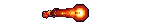 A small orange fireball with a flickering trail