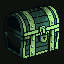The same chest lit by a light circling it, using its normal map