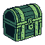 A treasure chest drawn in the four Game Boy greens